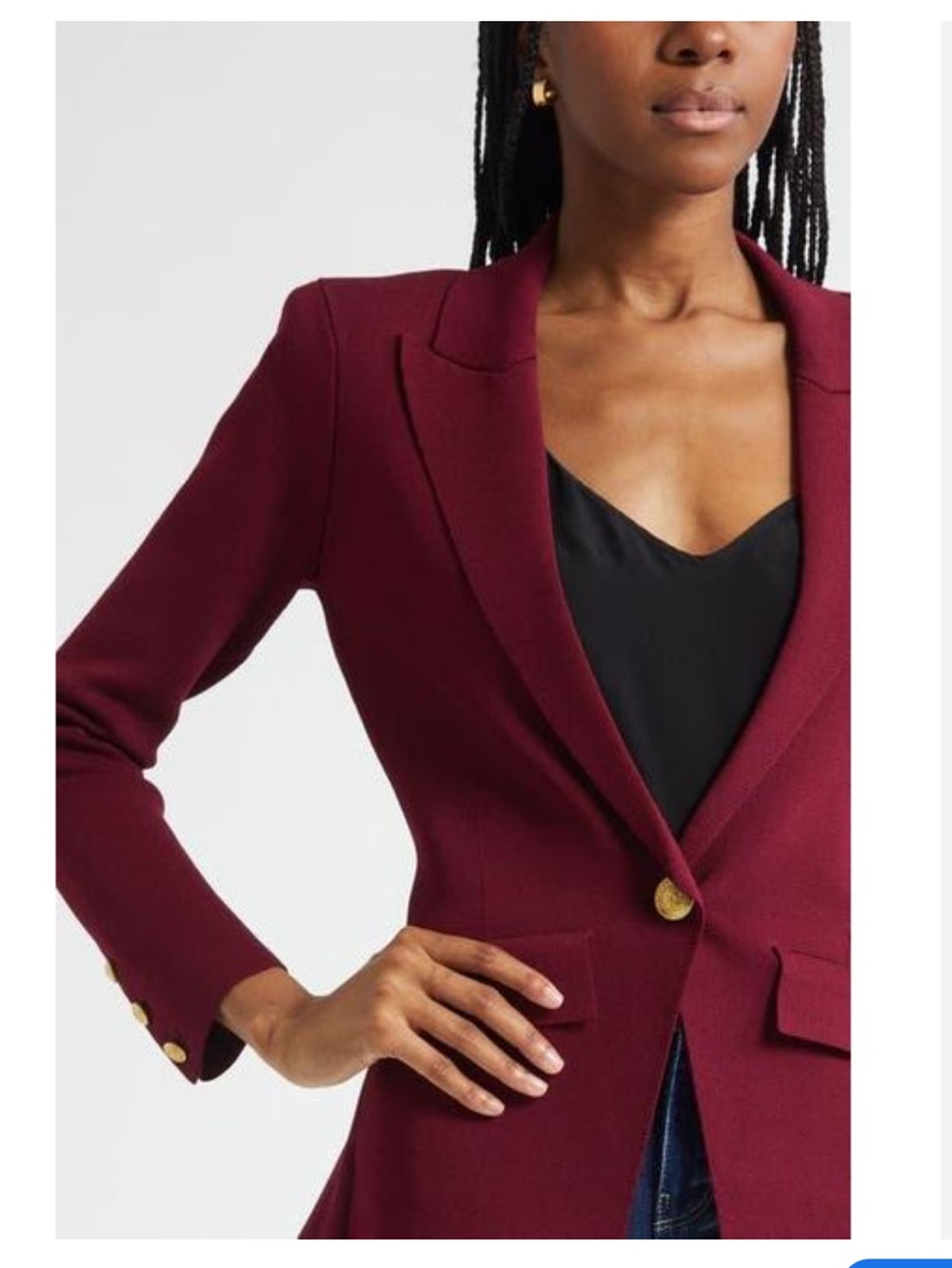 L'AGENCE Burgundy Knit Tailored Blazer